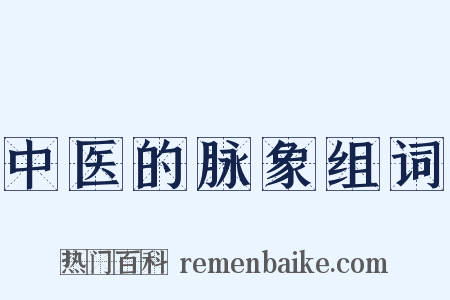 中医的脉象组词是什么意思的图片